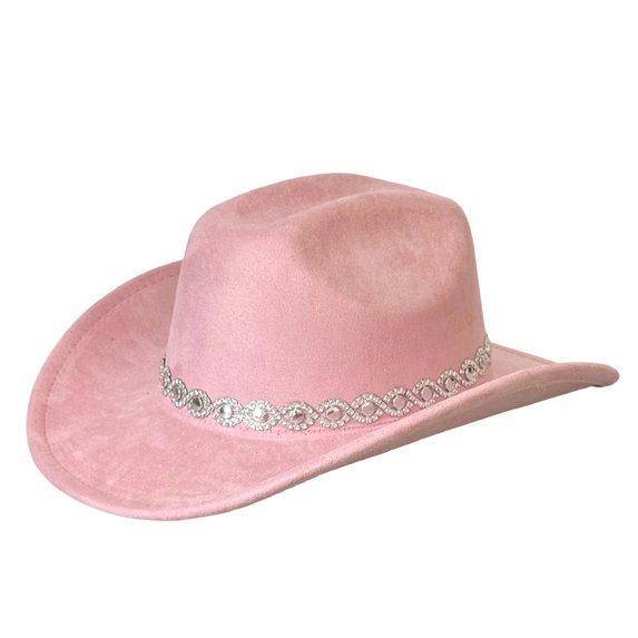 RUINIXCW Cowboy Cowgirl Hat For Women Men Western Hats Rhinestone Cowboy Hat Wide Brim Cow Girl Rodeo Hat Felt Jazz Cap For Rodeo Party