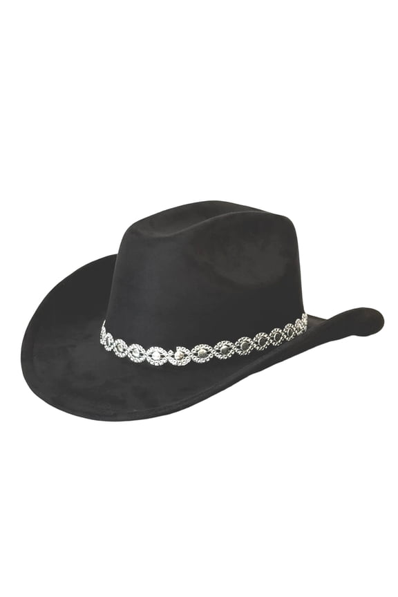 Cowboy Cowgirl Hat For Women Men Western Hats Rhinestone Cowboy Hat Wide Brim Cow Girl Rodeo Hat Felt Jazz Cap For Rodeo Party