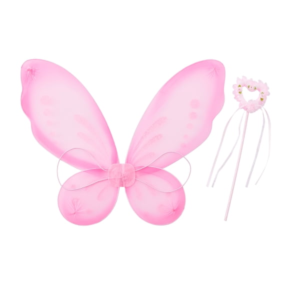 RUINIXCW Fairy Butterfly Wings Costume for Girls Adult Women Angel Wings and Magic Wands Halloween Birthday Dress Up Party Favor Prop