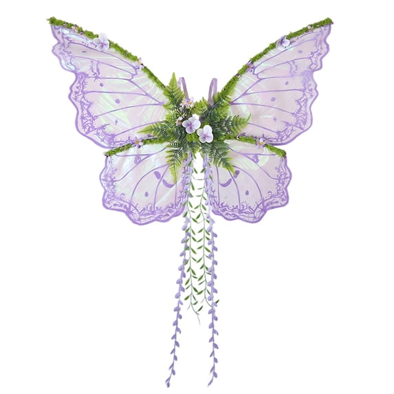 RUINIXCW Fairy Wings for Adults Women Girl Halloween Butterfly Wings Costumes Kids Fairy Wings Willow Leaf Flower Cosplay Wings Festival Photo Props