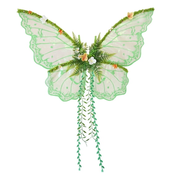RUINIXCW Fairy Wings for Adults Women Girl Halloween Butterfly Wings Costumes Kids Fairy Wings Willow Leaf Flower Cosplay Wings Festival Photo Props