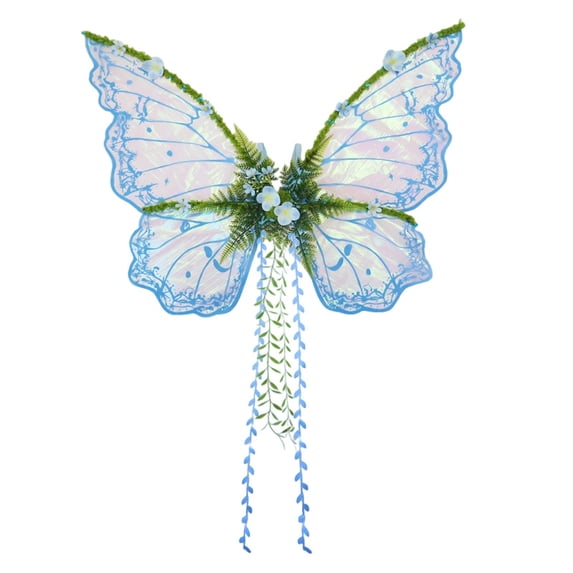 RUINIXCW Fairy Wings for Adults Women Girl Halloween Butterfly Wings Costumes Kids Fairy Wings Willow Leaf Flower Cosplay Wings Festival Photo Props