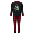 thumbnail image 1 of RUINIXCW Family Christmas Pajamas Matching Set Christmas Tree Letters Print Long Sleeve Crew Neck Tops and Plaid Pants Loungewear, 1 of 3