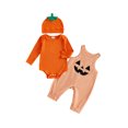 thumbnail image 1 of RUINIXCW Halloween Baby Boy Clothes, Long Sleeve Romper with Plaid Embroidery Overalls and Hat, 1 of 9