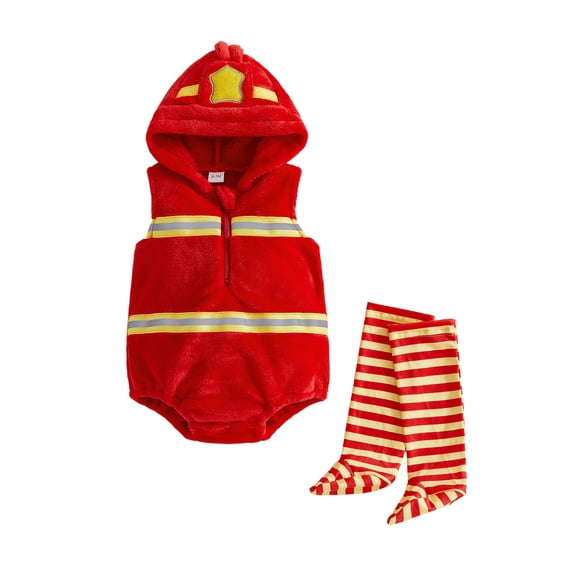 RUINIXCW Halloween Baby Cosplay Costume Cute Hooded Romper with Striped Stockings