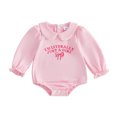 thumbnail image 1 of RUINIXCW Im Literally Just A Girl Shirt Newborn Baby Girl Hospital Going Home Outfit Baby Girls Spring Fall Winter Clothes Bubble Romper Letter Bowknot Long Sleeve Peter Pan Collar Bodysuit, 1 of 9