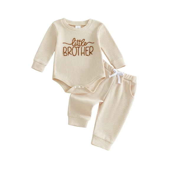 RUINIXCW Infant Baby Fall Outfits Long Sleeve Letters Embroidery Romper with Pants