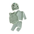 thumbnail image 1 of RUINIXCW Infant Baby Halloween Dinosaur Costume Baby Boys Girls Warm Fall Winter Outfit Long Sleeve T-shirt Furry Romper with Tail Pants Hat 4Pcs Set, 1 of 10