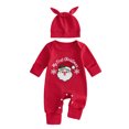 thumbnail image 1 of RUINIXCW Infant Boy Girl Christmas Outfit Long Sleeve Crew Neck Romper and Hat Set, 1 of 8