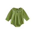 thumbnail image 1 of RUINIXCW Infant Girl Bubble Romper Long Sleeve Contarst Color Jumpsuit, 1 of 7