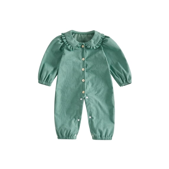 RUINIXCW Infant Girl Romper Puff Long Sleeve Solid Color Fall Jumpsuit