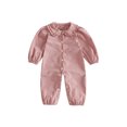 thumbnail image 1 of RUINIXCW Infant Girl Romper Puff Long Sleeve Solid Color Fall Jumpsuit, 1 of 7