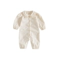 thumbnail image 1 of RUINIXCW Infant Girl Romper Puff Long Sleeve Solid Color Fall Jumpsuit, 1 of 8