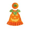 thumbnail image 1 of RUINIXCW Kid Girls Halloween Costume Sleeveless Pumpkin/Ghost Cosplay Dress with Hat, 1 of 8