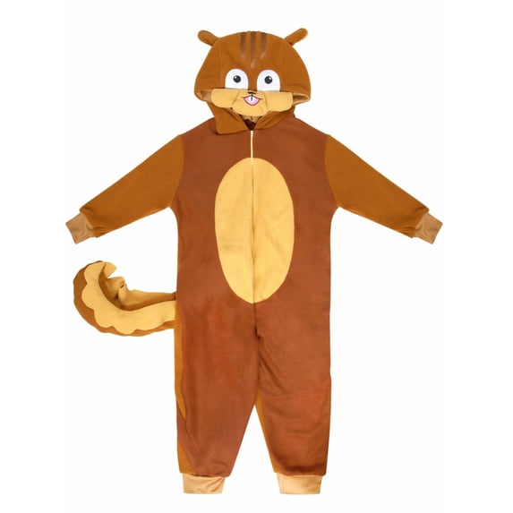 RUINIXCW Kid Halloween Squirrel Long Sleeve Hood Zip Up Romper Cosplay Party Clothes