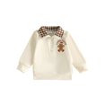 thumbnail image 1 of Svuitmsl Kids Christmas Sweatshirt Gingerbread Man Embroidery Long Sleeve Lapel Tops, 1 of 7