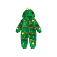 thumbnail image 1 of RUINIXCW Kids Christmas Tree Costume Toddler Baby Boy Girl Christmas Outfit Fall Winter Xmas Clothes Fleece Romper Long Sleeve Hood Zipper Jumpsuit, 1 of 10
