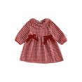 thumbnail image 1 of RUINIXCW Kids Girls Plaid Dress, Long Sleeve Doll Collar Fall Dress for Casual Daily, 1 of 8