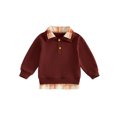 thumbnail image 1 of RUINIXCW Kids Sweatshirt, Long Sleeve Plaid Hoodie Pullover Clothes for Boys Girls, 1 of 8