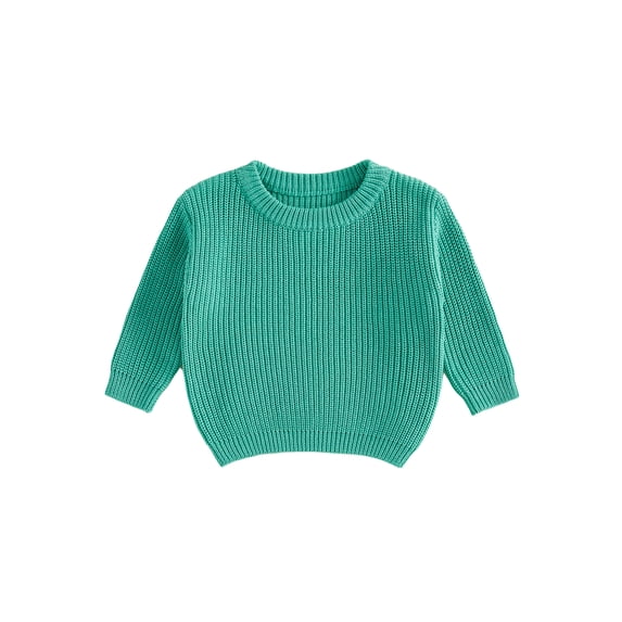 RUINIXCW Kids Toddler Baby Boy Girl Knit Sweater Fall Winter Warm Clothes Infant Baby Chunky Sweaters Casual Solid Color Crew Neck Pullover Knitwear Tops