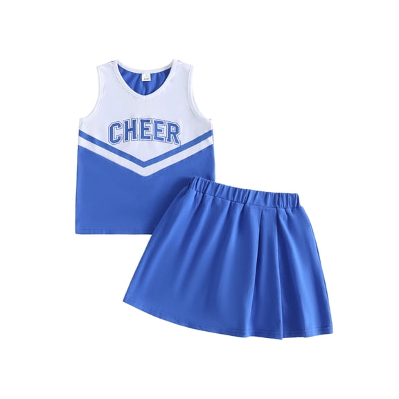 RUINIXCW Kids Toddler Baby Girl Cheerleader Outfit Cheer Team Uniforms Girls Practice Tank Top Shorts Lining Skirt Set Game Day Cheerleading Costume