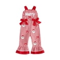 thumbnail image 1 of RUINIXCW Kids Toddler Baby Girl Christmas Outfit Little Girl Fall Winter Xmas Clothes Plaid Gingham Romper Santa Bows Sleeveless Jumpsuit Overalls, 1 of 10