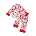thumbnail image 1 of RUINIXCW Kids Toddler Baby Girl Christmas Silk Stain Pajamas Set Spring Fall Winter PJS Sleepwear Long Sleeve Button Down Collar Shirt Tops Pants Set, 1 of 10