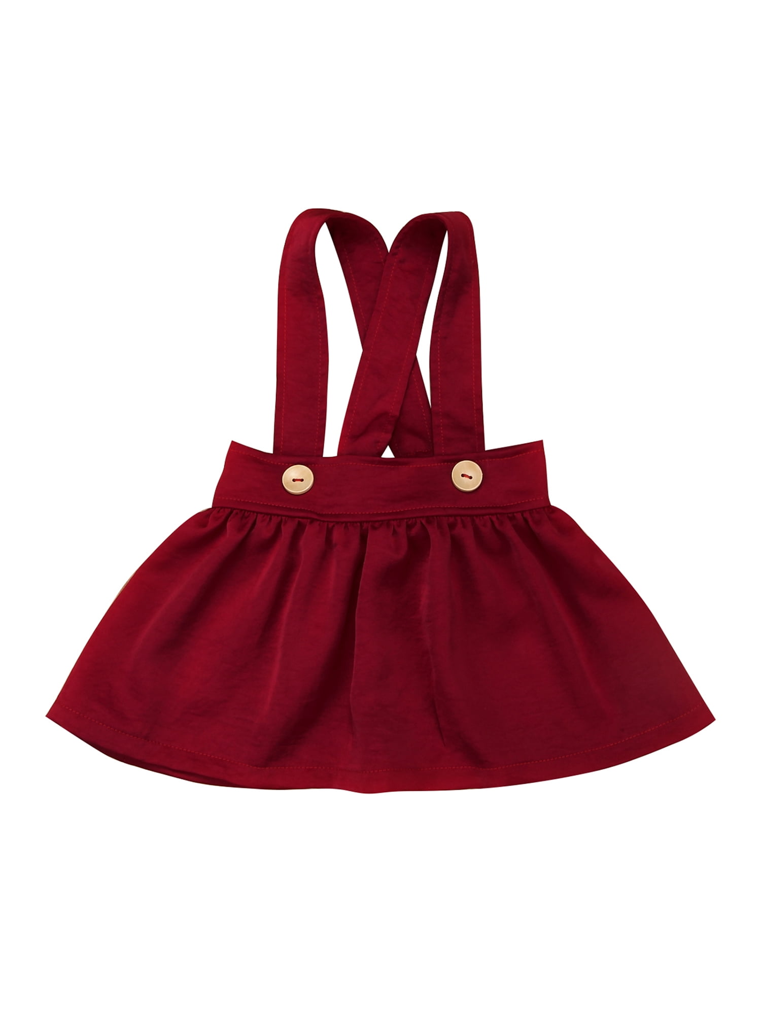 RUINIXCW Kids Toddler Baby Girls Suspender Skirt Sleeveless Solid