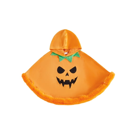 RUINIXCW Kids Toddler Baby Halloween Pumpkin Costumes Boys Girls Cute Pumpkin Cloak Hooded Cape Poncho Toddler Cosplay Party Clothes