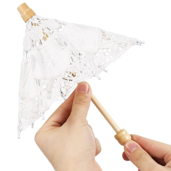 RUINIXCW Mini White Lace Umbrella Wedding Table Centerpieces Decorations Bridal Lace Parasol Umbrella Wedding Prop Tea Party Favor 10.63*10.24inches