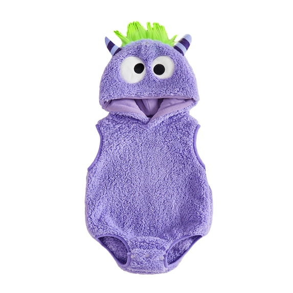 RUINIXCW Nebworn Baby Halloween Monster Costume Infant Baby Girl Boy Halloween Outfit Fall Winter Clothes Warm Plush Sleeveless Hood Romper Playsuit