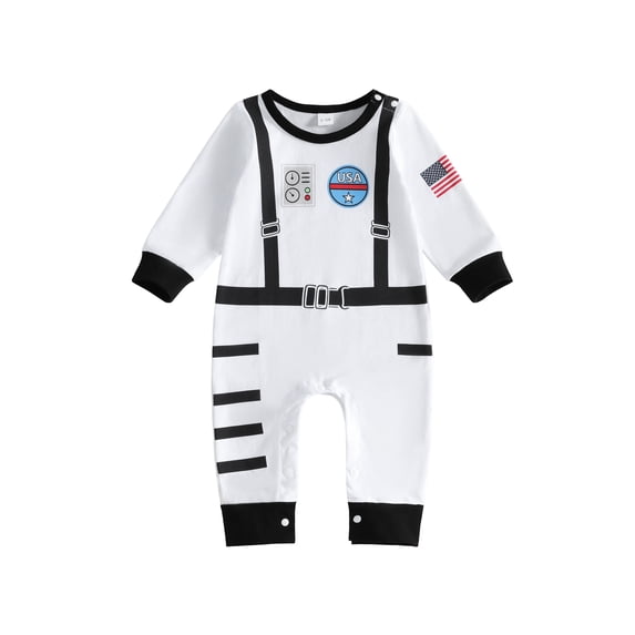 RUINIXCW Newborn Baby Boy Astronaut Costume Romper Toddler Halloween Outfit Infant Boys Spring Fall Winter Clothes Space Suit Long Sleeve Jumpsuit