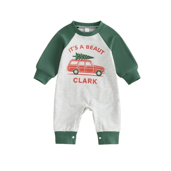 RUINIXCW Newborn Baby Boy Christmas Outfit Infant Baby Boys Fall Winter Rompers Clothes One Piece Jumpsuit Cute Christmas Tree Truck Print Romper