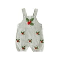 thumbnail image 1 of RUINIXCW Newborn Baby Boy Christmas Outfit Infant Boys Romper Overalls Xmas Clothes Striped Cute Embroidery Sleeveless Jumpsuit Shorts, 1 of 10
