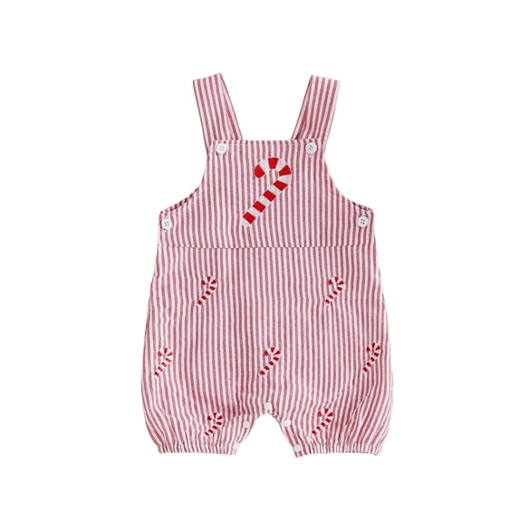 RUINIXCW Newborn Baby Boy Christmas Outfit Infant Boys Romper Overalls Xmas Clothes Striped Cute Embroidery Sleeveless Jumpsuit Shorts