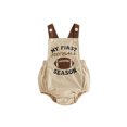thumbnail image 1 of RUINIXCW Newborn Baby Boy Girl My First Football Season Outfit Romper Overalls Infant Boys Girls Clothes Rugby Embroidery Backless Sleeveless Bodysuit, 1 of 10