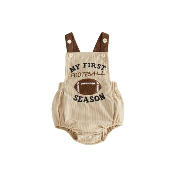 RUINIXCW Newborn Baby Boy Girl My First Football Season Outfit Romper Overalls Infant Boys Girls Clothes Rugby Embroidery Backless Sleeveless Bodysuit