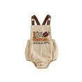 thumbnail image 1 of RUINIXCW Newborn Baby Boy Girl My First Football Season Outfit Romper Overalls Infant Boys Girls Clothes Rugby Embroidery Backless Sleeveless Bodysuit, 1 of 10