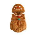 thumbnail image 1 of RUINIXCW Newborn Baby Christmas Costume Infant Baby Girl Boy Christmas Outfit Fall Winter Fleece Romper Sleeveless Hooded Zipper Xmas Cosplay Clothes, 1 of 9