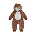 thumbnail image 1 of RUINIXCW Newborn Baby Christmas Deer Costume Infant Baby Boy Girl Christmas Outfit Fall Winter Clothes Fleece Snowsuit Jumpsuit Hooded Zipper Romper, 1 of 10