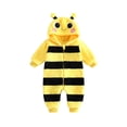 thumbnail image 1 of RUINIXCW Newborn Baby Girl Boy Halloween Bee Costume Cosplay Outfit Infant Fall Winter Clothes Snowsuit Fleece Jumpsuit Long Sleeve Zip Hooded Romper, 1 of 10
