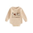 thumbnail image 1 of RUINIXCW Newborn Baby Girl Boy Thanksgiving Knit Sweater Romper Outfit Infant Boy Girl Fall Winter Clothes Turcky Goose Loose Long Sleeve Bodysuit, 1 of 10