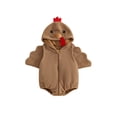 thumbnail image 1 of RUINIXCW Newborn Baby Girl Boy Thanksgiving Turkey Costume Kids Halloween Spider Costume Infant Baby Boy Girl Fall Winter Clothes Warm Fleece Romper Sleeveless Hooded Zip Up Bodysuit Jumpsuit, 1 of 10