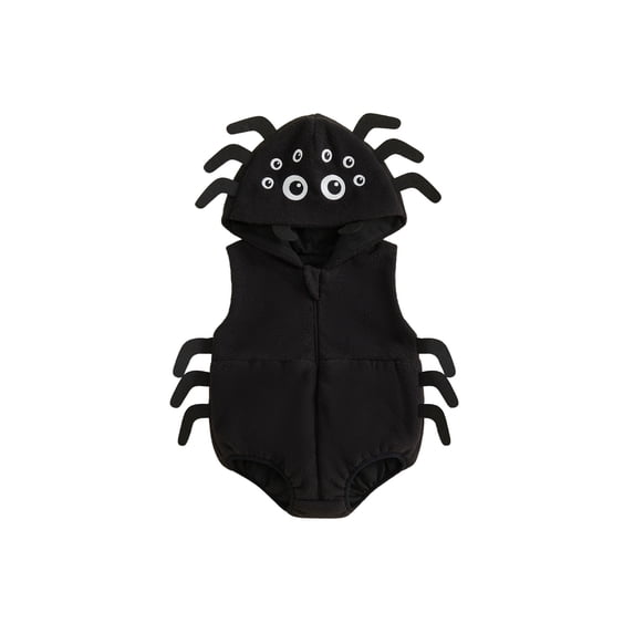RUINIXCW Newborn Baby Girl Boy Thanksgiving Turkey Costume Kids Halloween Spider Costume Infant Baby Boy Girl Fall Winter Clothes Warm Fleece Romper Sleeveless Hooded Zip Up Bodysuit Jumpsuit