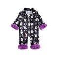 thumbnail image 1 of RUINIXCW Newborn Baby Girl Silk Stain Halloween Pajamas One Piece Romper Infant Girl Fall Winter PJS Sleepwear Ghost Button Down Long Sleeve Jumpsuit, 1 of 10