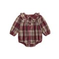 thumbnail image 1 of RUINIXCW Newborn Baby Girl Spring Fall Clothes Gingham Plaid Bubble Romper One Piece Outfit 0 3 6 9 12 18 Months Sweet Long Sleeve Button Front Doll Collar Jumpsuit Playsuit, 1 of 9