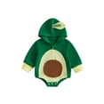 thumbnail image 1 of RUINIXCW Newborn Baby Halloween Avocado Costume Infant Baby Boy Girl Halloween Cosplay Outfit Spring Fall Winter Waffle Long Sleeve Hooded Zip Romper, 1 of 10