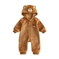 thumbnail image 1 of RUINIXCW Newborn Baby Halloween Bear Costume Infant Boy Girl Cosplay Animal Outfit Fall Winter Snowsuit Fleece Jumpsuit Long Sleeve Zip Hood Romper, 1 of 10