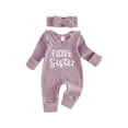 thumbnail image 1 of RUINIXCW Preemie/Newborn/Baby Girl Outfit, Long Sleeve Romper and Bow Headband 2Pcs, 1 of 4