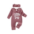 thumbnail image 1 of RUINIXCW Preemie/Newborn/Baby Girl Outfit, Long Sleeve Romper and Bow Headband 2Pcs, 1 of 5